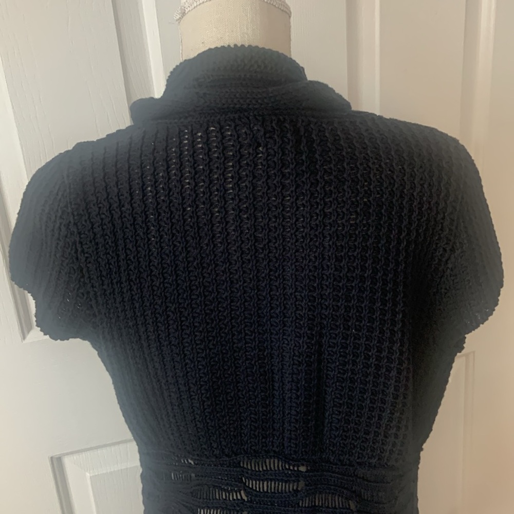 NWT “Pure Handknit” Brand Black Knit Open-Front Shawl Cardigan - Picture 11 of 17